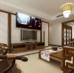 新中式别墅客厅电视墙装修效果图