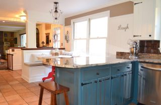 厨房柜门颜色蓝色橱柜装修效果图片