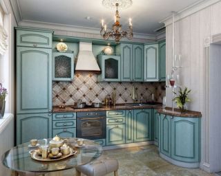欧式风格橱柜厨房柜门颜色效果图