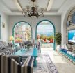 纯美地中海风格家具客厅装潢设计效果图