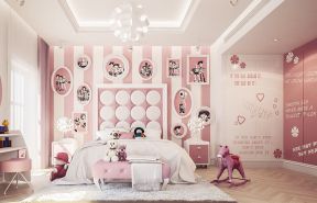 简约风格儿童房 温馨粉色女生卧室