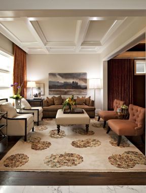 美式客厅风格 美式地毯贴图