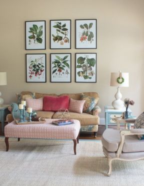 美式客厅风格 客厅沙发背景墙装饰画