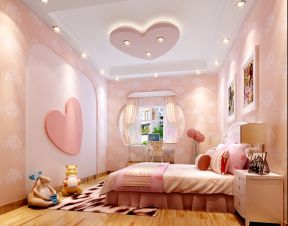 2017粉色女生系列韩式简洁卧室装修效果图
