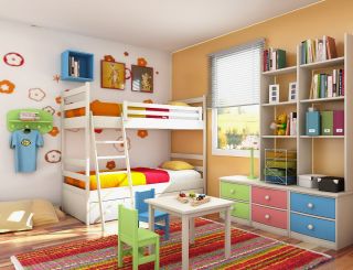 简约风格儿童房卧室组合家具