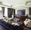 新古典样板房客厅混合材质茶几装修效果图片