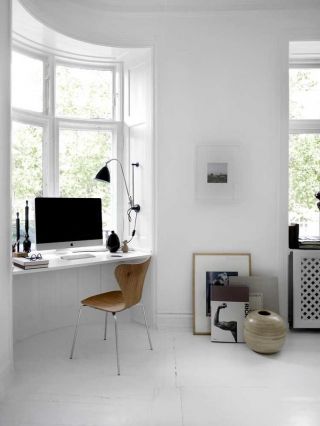 室内现代风格转角飘窗改书桌设计