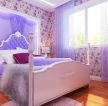 欧式女孩卧室紫色窗帘装修效果图片