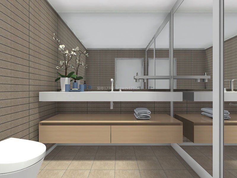 4平米正方形卫生间浴室背景墙装修效果图