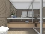 4平米正方形卫生间浴室背景墙装修效果图