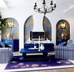 30平米地中海客厅简单沙发背景墙设计