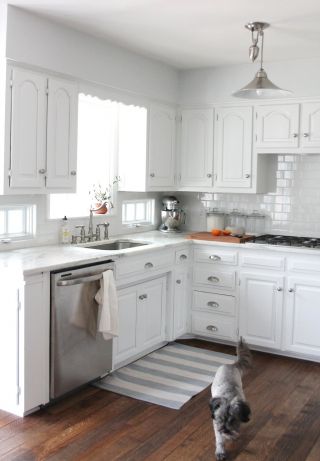 70平米两室一厅欧式白色小厨房装饰装修效果图
