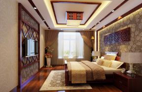 中式家居卧室装修图 中式电视背景墙