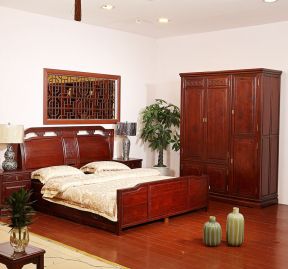 中式家居卧室装修图 中式衣柜装修效果图