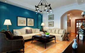 最新美式风格客厅组合沙发装修效果图片