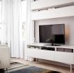现代北欧风格客厅白色电视柜设计图片