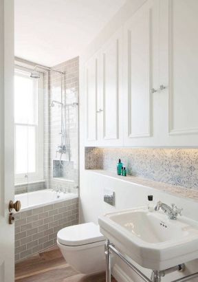 北欧风格卫生间 砖砌浴缸装修效果图片
