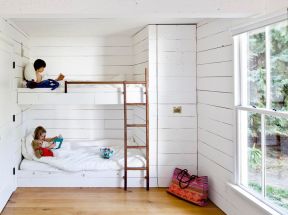 简约风格儿童房装修效果图 高低床装修效果图片