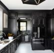 家装厨房黑色橱柜装修设计效果图片