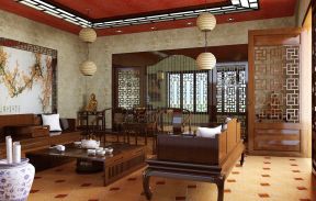 中式现代客厅 中式门面效果图