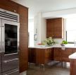 10平厨房棕色橱柜装修效果图片