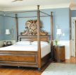 松木家具中式卧室床装修效果图