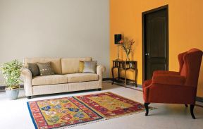客厅乳胶漆颜色 橙色墙面装修效果图片