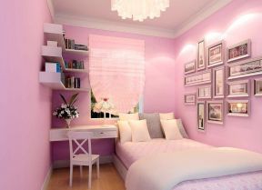 7平米卧室装修效果图 粉色墙面装修效果图片