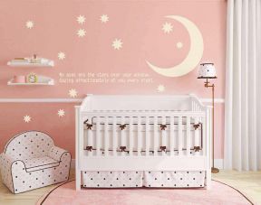 小户型婴儿房装修效果图 粉色墙面装修效果图片