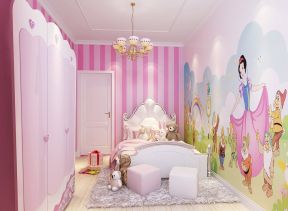 女孩卧室装修效果图 墙绘装修效果图片