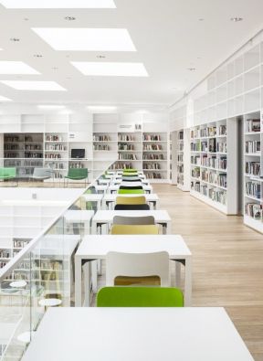 现代书馆建筑设计 图书馆室内效果图