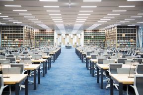 现代书馆建筑设计 学校书桌效果图