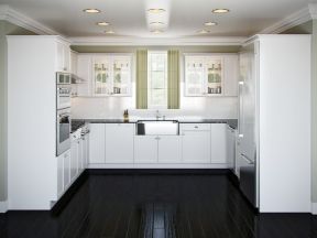 U型厨房 白色欧式家装