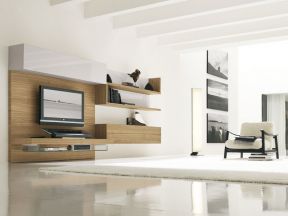 简约客厅电视柜 创意电视墙造型效果图