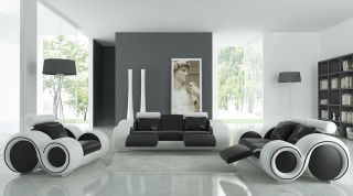 黑白现代简约客厅风格设计