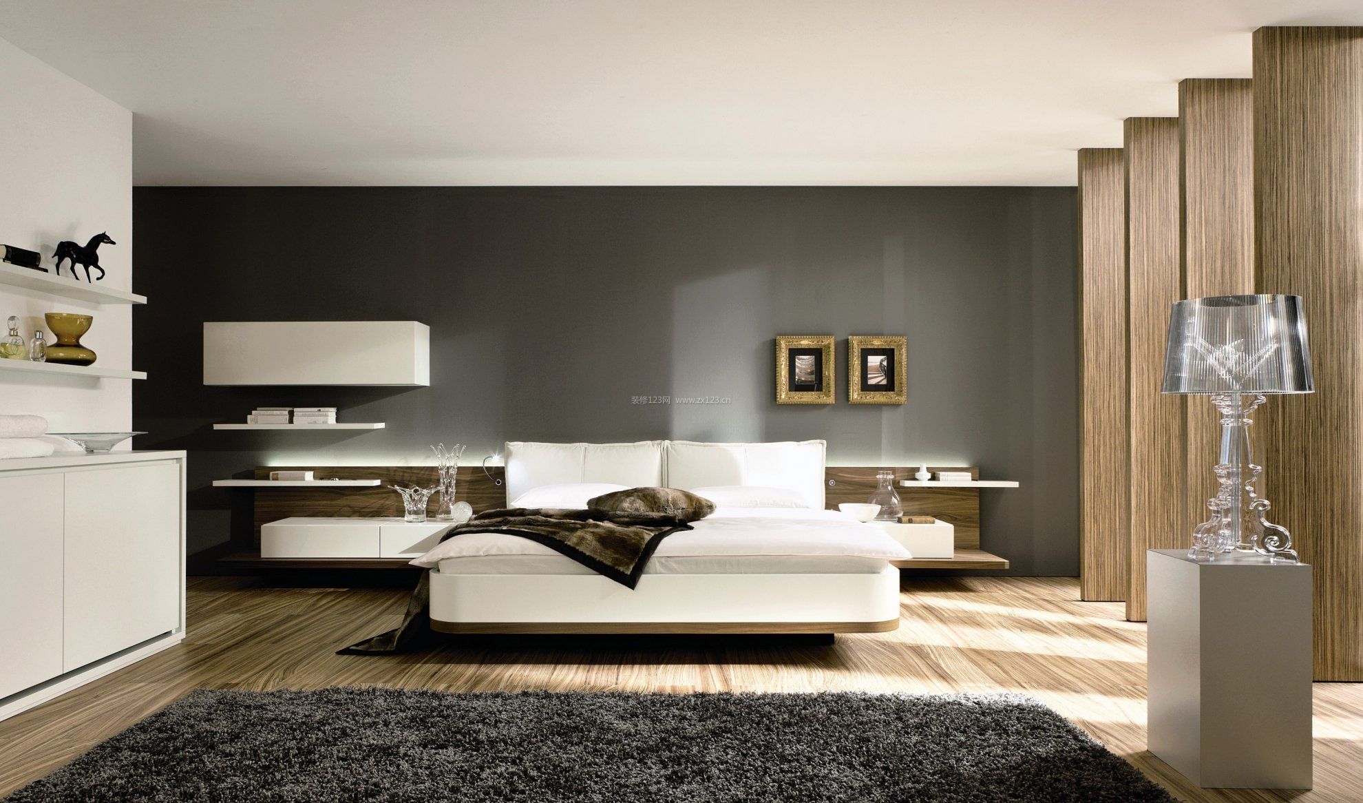 家居卧室装饰黑白风格装修效果图片