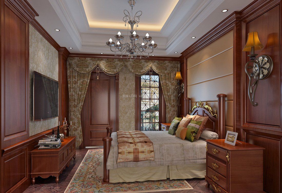 欧式复古风格卧室装修设计效果图片