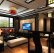 2023新中式客厅瓷砖电视墙背景装修效果图