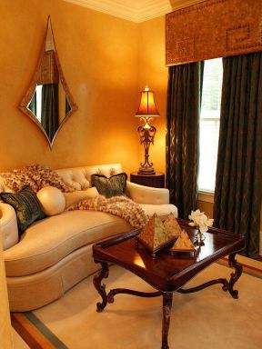 美式古典风格装修效果图片 客厅窗帘装修效果图