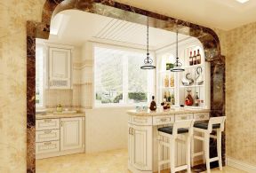 厨房与客厅隔断设计 现代简欧风格客厅