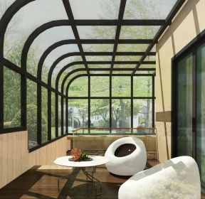阳光房新中式阳台茶室装修效果图-每日推荐