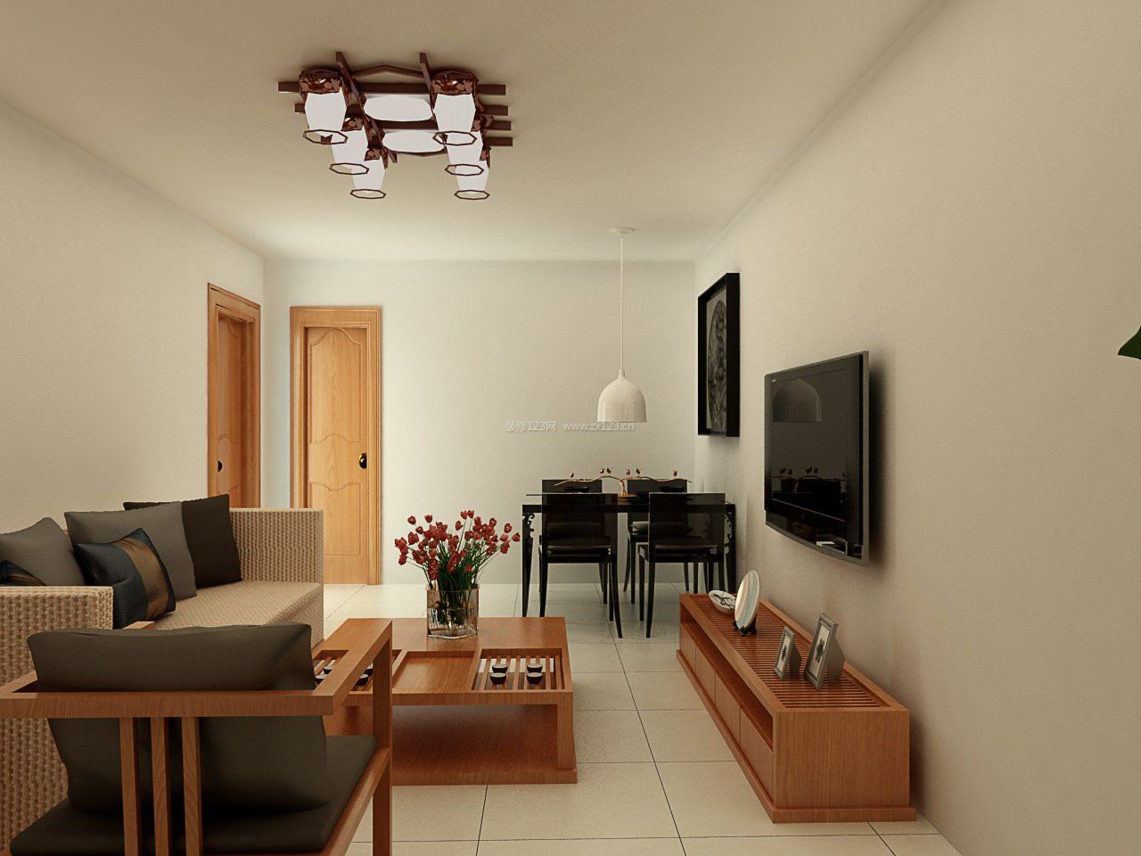 现代中式简约风格小户型客厅家装设计