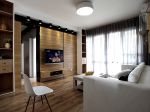 小户型客厅室内木质电视墙装修效果图