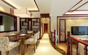 别墅现代中式 走廊装修效果图片