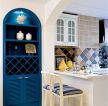 蓝白地中海厨房吧台设计效果图