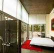 现代别墅长方形卧室装修设计效果图