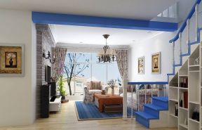 蓝白地中海房屋室内装修设计图片欣赏