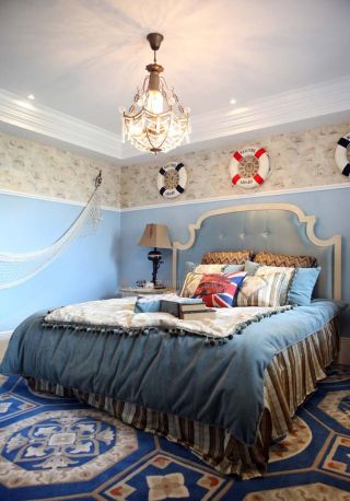地中海家具风格男生卧室装修效果图片