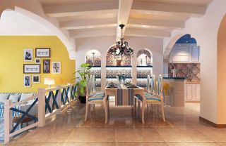 地中海家具风格餐厅装潢设计