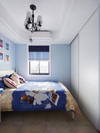 蓝白地中海儿童房间装修实景图